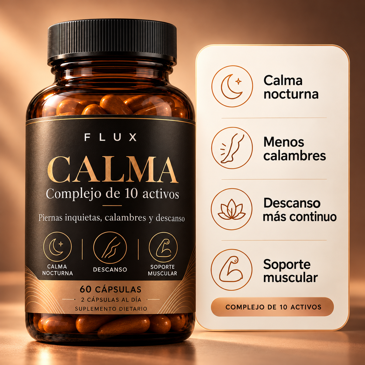 FLUX Calma — Piernas Inquietas, Calambres y Descanso