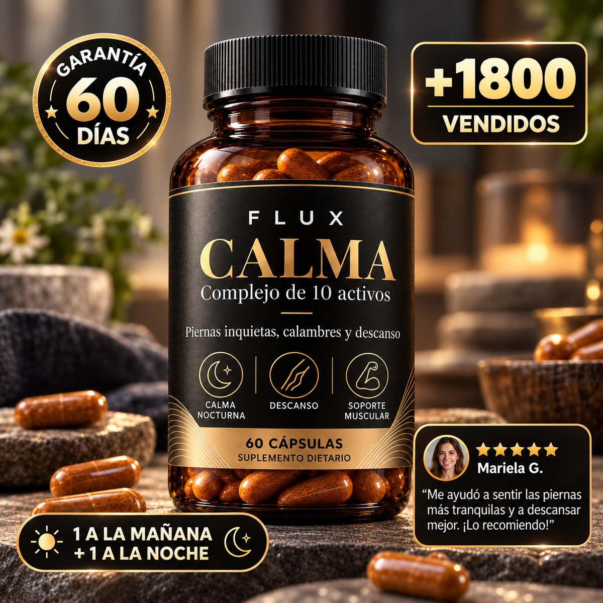 FLUX Calma — Piernas Inquietas, Calambres y Descanso