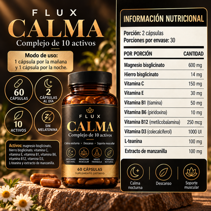 FLUX Calma — Piernas Inquietas, Calambres y Descanso