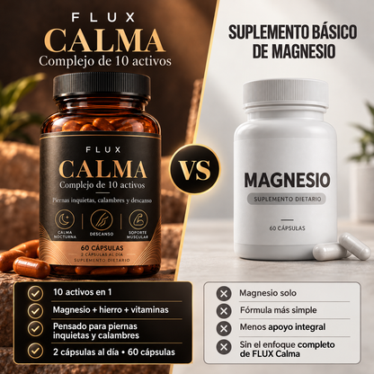 FLUX Calma — Piernas Inquietas, Calambres y Descanso